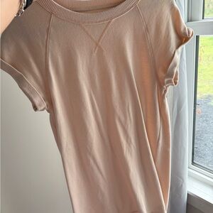 American Eagle Outfitters Tan Mini Dress Cap Sleeve Relaxed